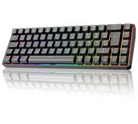 Dierya DK68 Kabellose Gaming Tastatur Deutsches Layout-QWERTZ,Bluetooth/2.4GHz/USB-C 68 Tasten RGB Beleuchtung Mechanische Tastatur,Linear Roter Switch,Schwarz
