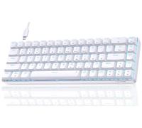 Dierya T68SE Teclado Mecánico Gaming Mini 60% Red Switch Mechanical Keyboard con Retroiluminación LED,Cable USB-Type C,Teclado Ultra-Compacto 68 Teclas Anti-Fantasma US Layout para PC/Windows