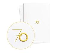 Diese Klappkarten J uego de 2 tarjeta de cumpleaños 70 con relieve dorado, tarjeta de cumpleaños y cheque regalo original, E12