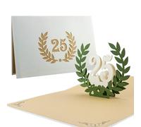Diese-Klappkarten Tarjeta 25 aniversario - Tarjeta aniversario pareja 3D con desplegable - Tarjeta aniversario boda 25 años - Postal bodas de plata