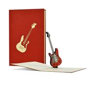 Diese-Klappkarten Tarjeta cumpleaños 3D - Tarjeta Cumpleaños Original 15 x 20 cm con Desplegable - Vale Regalo de Guitarra - Postal Felicitacion con Sobre - Diseño Guitarra