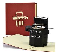 Diese Klappkarten Tarjeta cumpleaños 3D - Tarjeta cumpleaños original con desplegable - Tarjeta felicitacion cumpleaños con sobre - Tarjetas cumpleaños originales - Parrilla BBQ