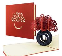 Diese Klappkarten Tarjeta felicitacion boda 3D - Tarjeta boda felicitación aniversario con desplegable - Postal boda con sobre para regalar dinero boda - Postales para bodas