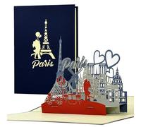 Diese Klappkarten Tarjeta Regalo Viaje Sorpresa - Tarjeta 3D con Viajes para Regalar - Vale Regalo Viaje a París con Sobre y Diseño Desplegable - Diseño de Paris