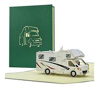 Tarjeta de cumpleaños con autocaravana emergente, tarjeta de cumpleaños con caravana 3D como cupón de viaje, vale para vacaciones, tarjeta de felicitación de examen aprobado, H33