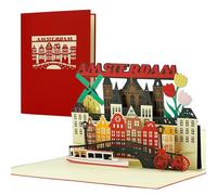 Vale de viaje a Ámsterdam | Tarjeta desplegable 3D como cupón, invitación para unas vacaciones, un viaje a Holanda | Hermosa idea de regalo y regalo, A144AMZ