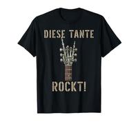 Diese Tante Rockt! Skelett-Hand Rockmusik Band Gitarre Camiseta