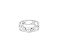 Diesel Anillo con Logotipo D Oval, DX16650409 | Acero inoxidable tono plata