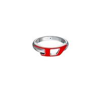 Diesel Anillo para Hombre con Logotipo D Oval, DX168804010 | Acero inoxidable tono plata