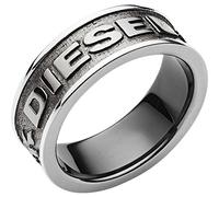 Diesel Anillos de acero inoxidable para hombre, Metal oscuro, 8