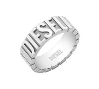 Diesel Anillos de acero inoxidable para hombre, Tono Plata Claro, 10