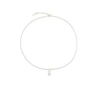 Diesel Collar unisex con logo D en acero inoxidable tono plateado, DX1689040