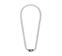 Diesel Collar de cadena de acero inoxidable de 2 tonos con cierre de mosquetón para hombre, talla única, Acero inoxidable, No es una piedra preciosa