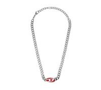 Diesel Collar para hombre de acero inoxidable con cierre de langosta y placa de identificación, Tono Oro Mate