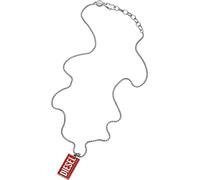 Diesel Collar para hombre de acero inoxidable con cierre de langosta y placa de identificación