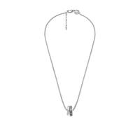 Diesel Collar Para Hombre Doble Colgante, 55 Cm + 5 Cm Plata / Acero Collar De Acero Inoxidable, DX1168040