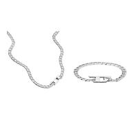 DIESEL Collar y Pulsera Hombre de Acero Steel, Acero Inoxidable Plata, Set