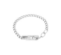 Diesel D Logo DX1627040 - Pulsera de acero inoxidable en tono plateado para hombre
