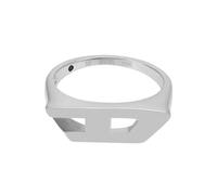 Diesel D Logo DX16380405.5 - Anillo de acero inoxidable plateado para hombre