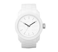 Diesel Reloj Double Down para hombre, movimiento de cuarzo con correa de silicona, Blanco, 44 mm