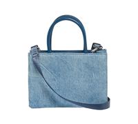 Diesel Bolso de mano de mezclilla claro para mujer con logotipo UNI, Medium Blue Denim, Borsa mini a mano 12x17,5x6 cm primavera estate