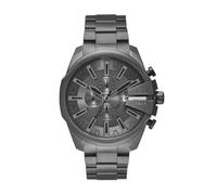 Diesel Hombre Mega Chief Slim, Reloj cronógrafo con Correa de Acero Inoxidable o de Cuero