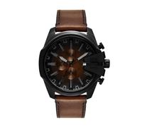 Diesel Hombre Mega Chief Slim, Reloj cronógrafo con Correa de Acero Inoxidable o de Cuero