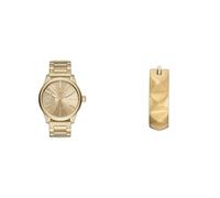 Diesel Hombre Rasp Dorado Acero Inoxidable Reloj y Pendientes, Set