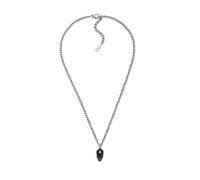 Diesel Hombres de acero inoxidable con cierre de langosta Collar colgante, Plata mate