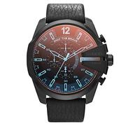 Diesel Mega Chief Series Reloj para hombre, Movimiento cronógrafo con correa de piel, Grafito y espectro, 51 mm
