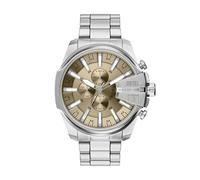Diesel Mega Chief Slim Hombre Reloj de 48MM de Acero Inoxidable Tono Plateado, DZ4702