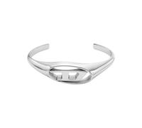 Diesel Pulsera de acero inoxidable para hombre, ovalada, con logotipo D, color plateado, DX1597040, Eine Grösse, Acero inoxidable, No es una piedra preciosa