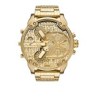 Diesel Mr. Daddy Reloj para hombre, Movimiento multifunción de cuarzo con correa de acero inoxidable, 57 mm, Tono Oro