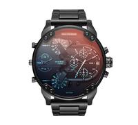 Diesel Mr. Daddy Reloj para hombre, Movimiento multifunción de cuarzo con correa de acero inoxidable, 57 mm, Negro y espectro