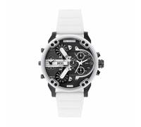 Diesel Mr. Daddy Reloj para Hombre, movimiento multifunción de cuarzo con correa de piel, nailon o silicona, 57 mm, Blanco hueso y grafito