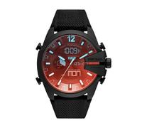 Diesel Reloj Mega Chief para Hombre, movimiento Ana-Digi con correa de silicona, acero inoxidable o piel, 51 mm, Negro y espectro