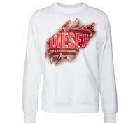 Diesel Peel Effect Logo White Sweatshirt