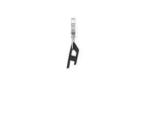 Diesel Pendientes colgantes de acero inoxidable para hombre con cierre de aro, Negro azabache