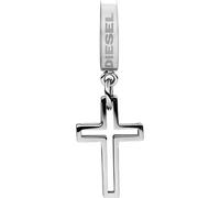 Diesel Pendientes colgantes de acero inoxidable para hombre con cierre de aro, Tono plateado