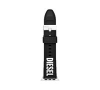 Diesel Pulsera compatible con Apple Watch, 42/44/45/49 mm 24 mm Silicona negra, DSS0011