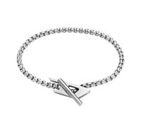 Diesel Pulsera de Cadena para Hombre de Acero Inoxidable, DX1476040, Plata Brillante