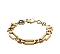 Diesel Pulsera de hombre de acero inoxidable en 2 tonos con cierre de mosquetón, Oro Ámbar