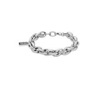 Diesel Pulsera de hombre de acero inoxidable en tono plateado con cierre de langosta