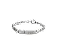 Diesel Pulsera de hombre de acero inoxidable en tono plateado con cierre de langosta