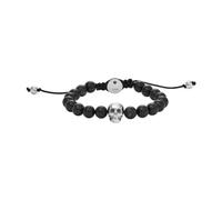 Diesel Pulsera Para Hombre Cuentas, Longitud: 180-195mm, Ancho: 8mm, Altura: 14.5mm Negro Pulsera Semipreciosa, DX1381040