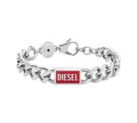 Diesel Pulsera para Hombre de Acero, Longitud: 180-195mm, Ancho: 12mm, Altura: 4.3mm Plata Pulsera de Acero Inoxidable, DX1371040, Gris Oscuro