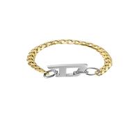 Diesel Pulsera para Hombre Pulsera de Cadena de Acero Inoxidable en dos tonos, Longitud: 220mm, Anchura: 32.5mm, Altura: 10mm, DX1437931, Oro y Plata