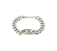 Diesel Pulsera de hombre de acero inoxidable en tono plateado con cierre de langosta