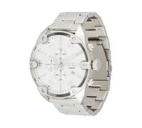 Diesel Reloj Spiked para Hombre, Movimiento cronógrafo de Cuarzo con Correa de Acero Inoxidable, Tono Plateado