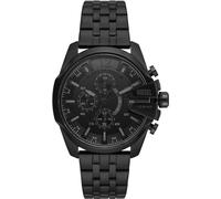 Diesel Reloj Baby Chief para Hombre, Movimiento cronógrafo de cuarzo con correa de acero inoxidable, tela o piel, Negro, 48 mm